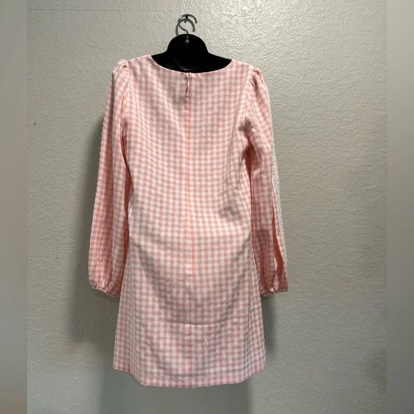 Red Dress Boutique Carefreely Content Pink Gingham Mini Dress M - Picture 4 of 5